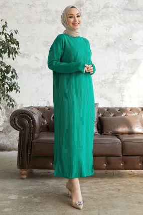 MDS Women Arissa Fisherman Collar Long Knit Dress - Green - Merano