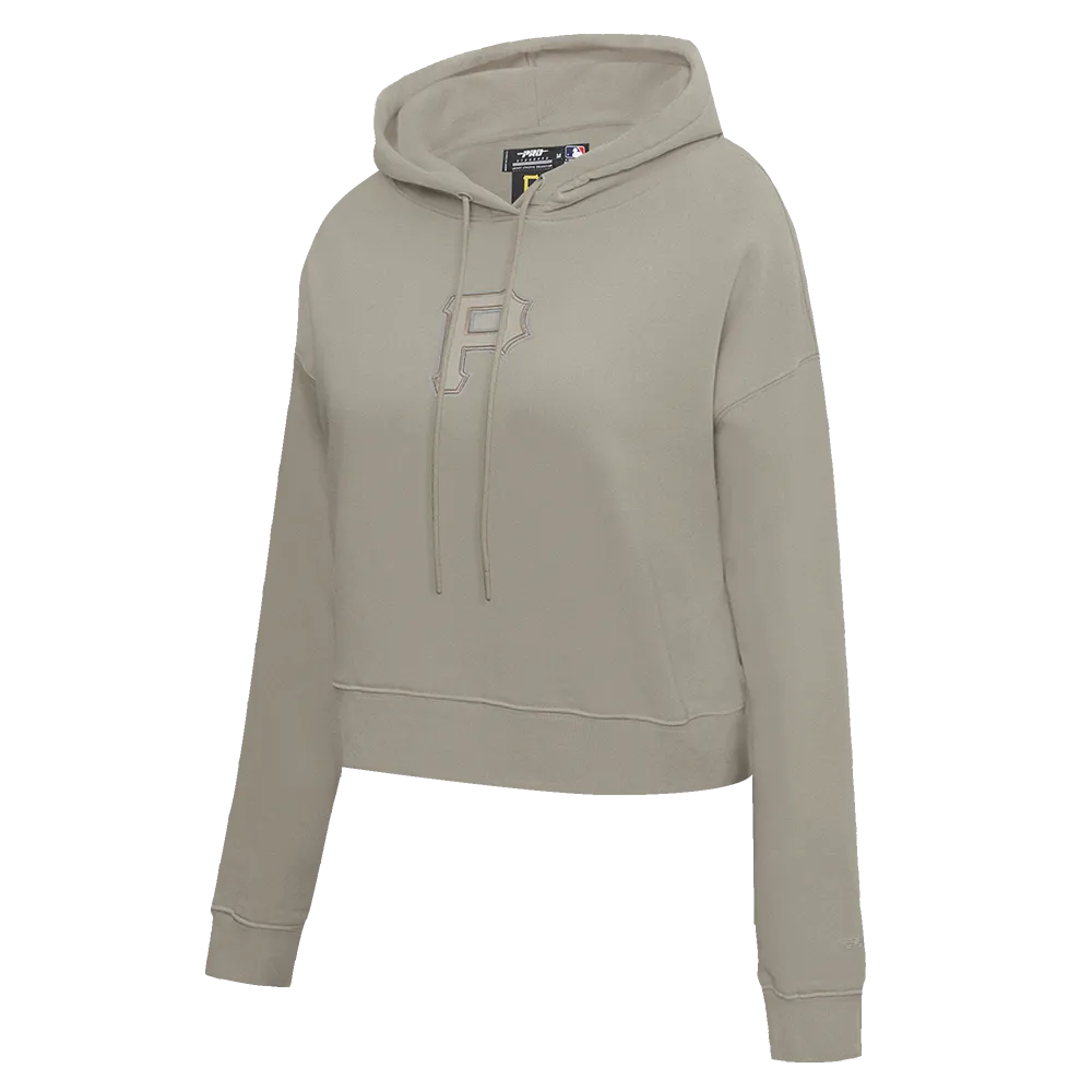 MLB PITTSBURGH PIRATES NEUTRAL WOMEN'S CROPPED PO HOODIE (TAUPE)