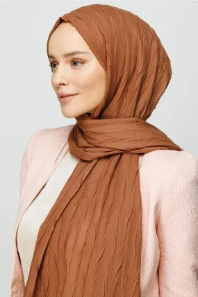 Mocha Pleated Bamboo Hijab