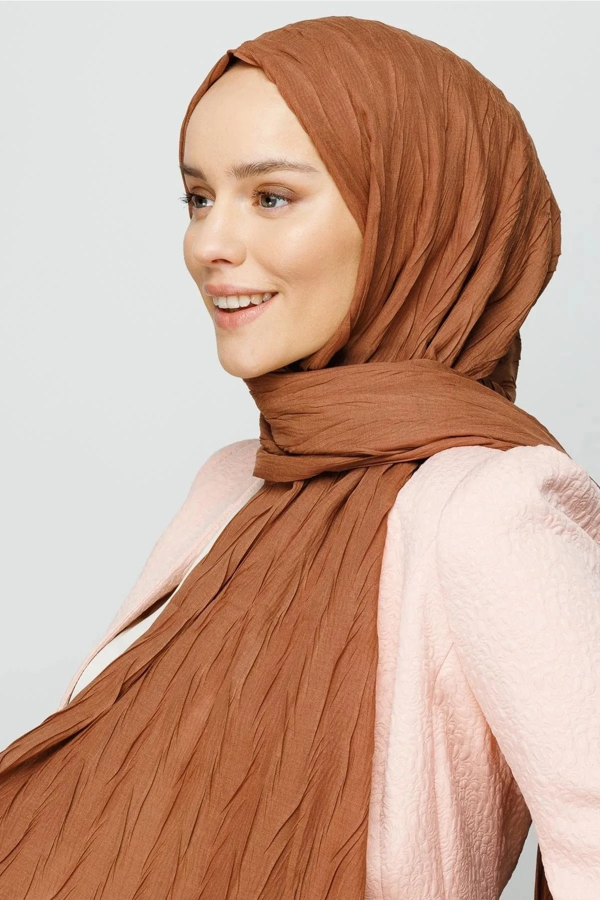 Mocha Pleated Bamboo Hijab