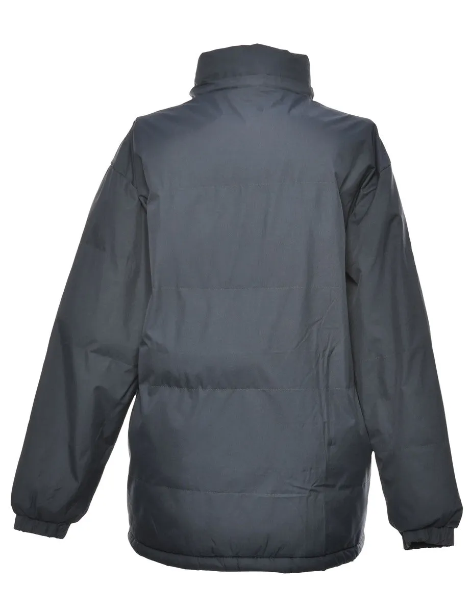 Navy & Red Contrast Puffer Jacket - L