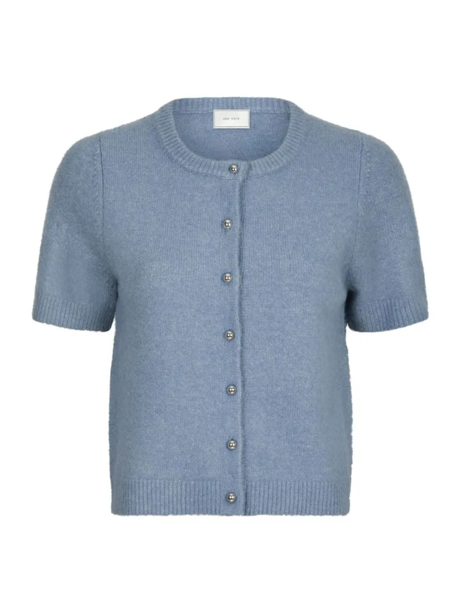 NEO NOIR MITTA KNIT CARDIGAN SMOKE BLUE