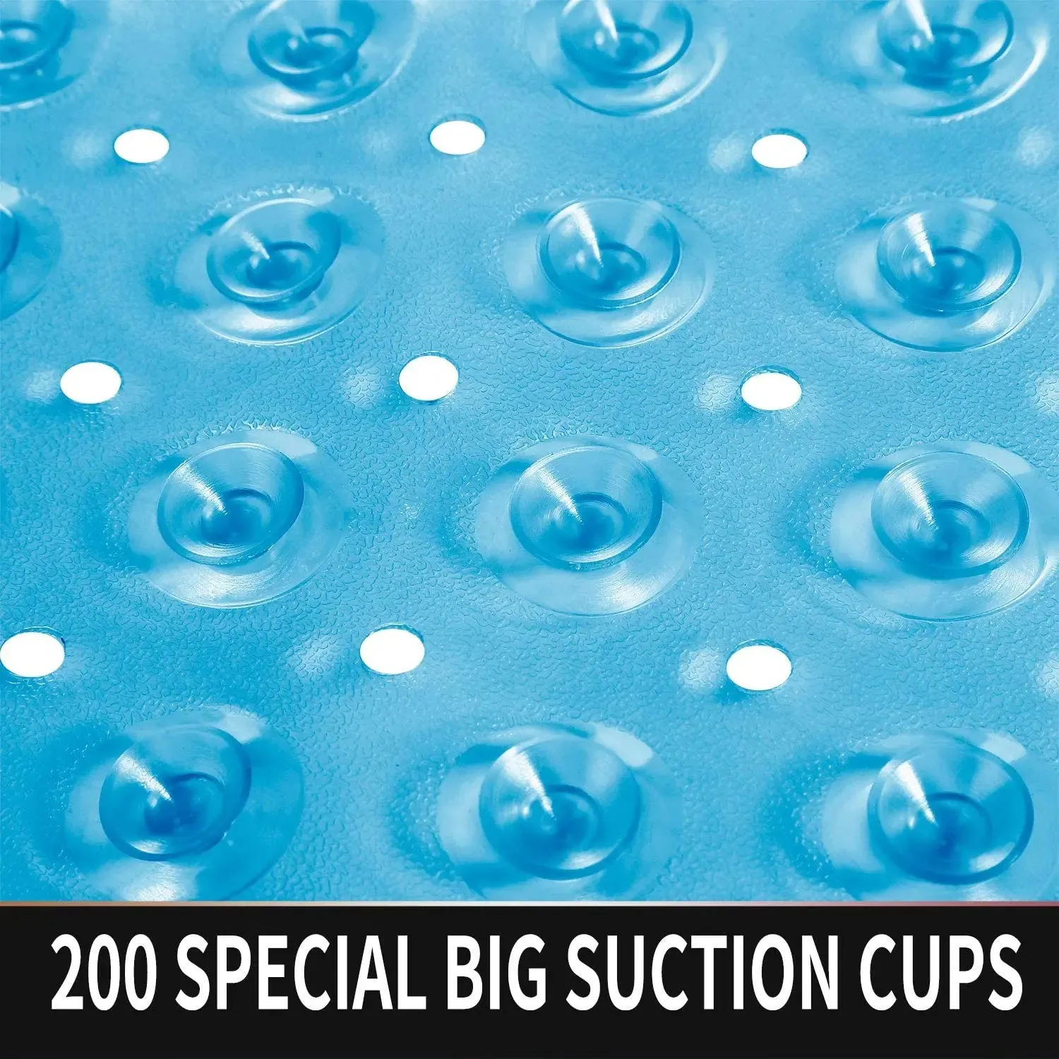 Non-Slip Eco Friendly Bath Mat- 100 *40 cm - Transparent Blue ( Soft pebble ),non-slip bath mat