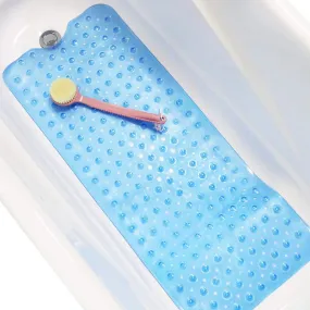 Non-Slip Eco Friendly Bath Mat- 100 *40 cm - Transparent Blue ( Soft pebble ),non-slip bath mat