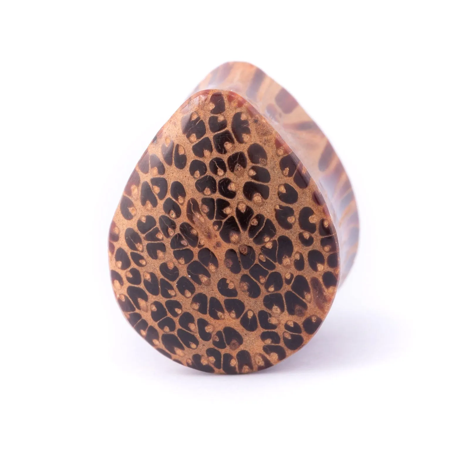 Palm Wood Tear Drop Ear Plugs for Stretched Ears