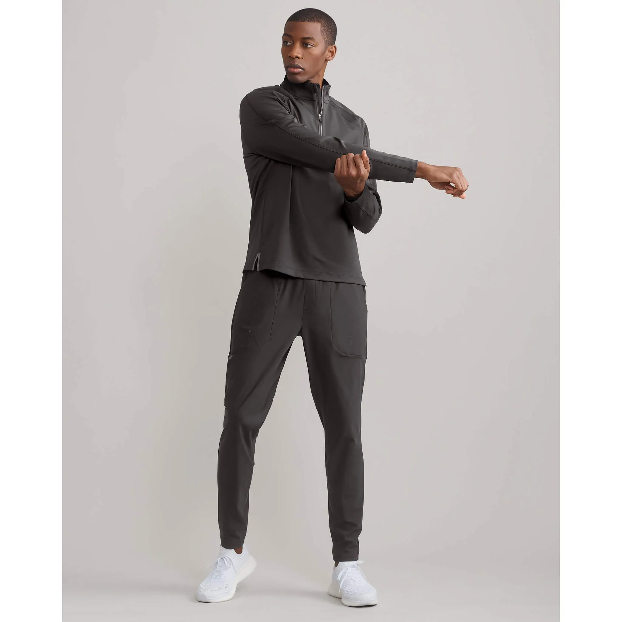 Rhone Men's Rise 1/4 Zip Pullover Sweater - Asphalt