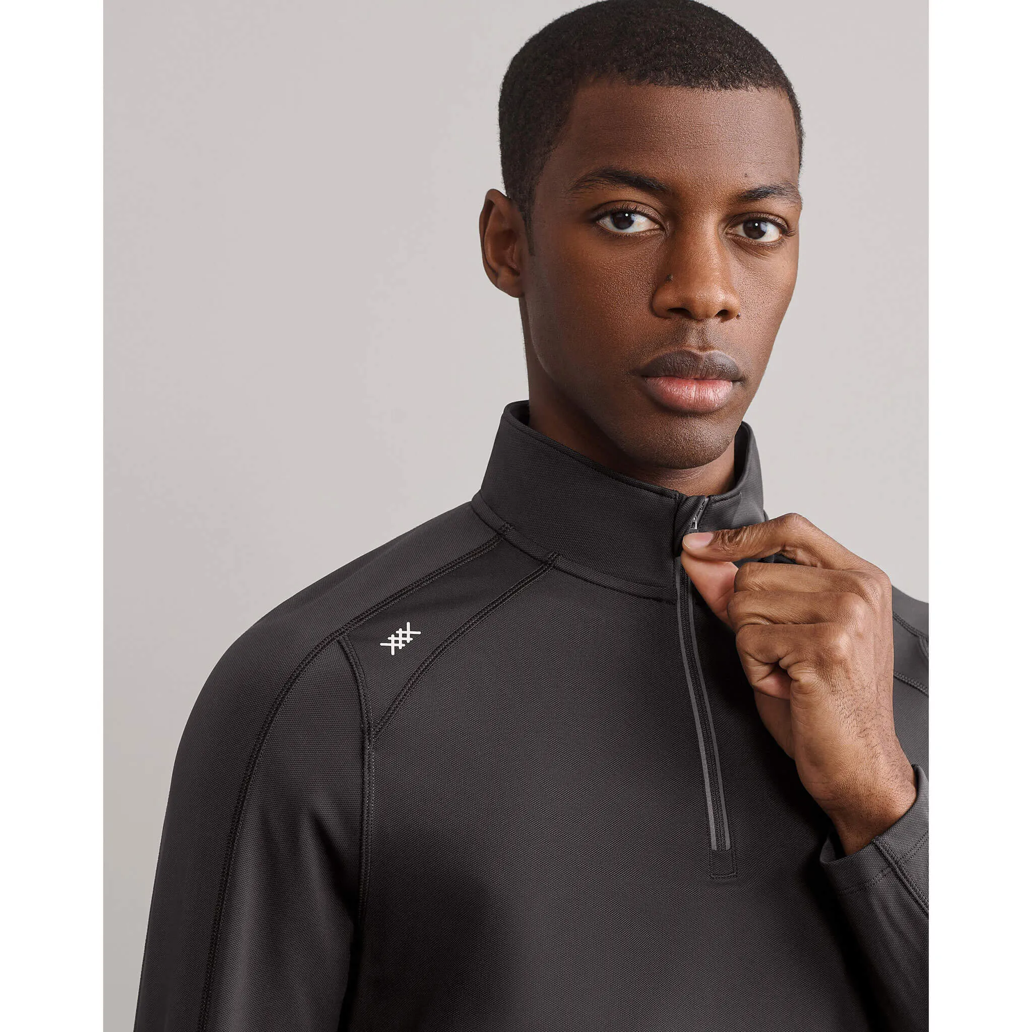 Rhone Men's Rise 1/4 Zip Pullover Sweater - Asphalt