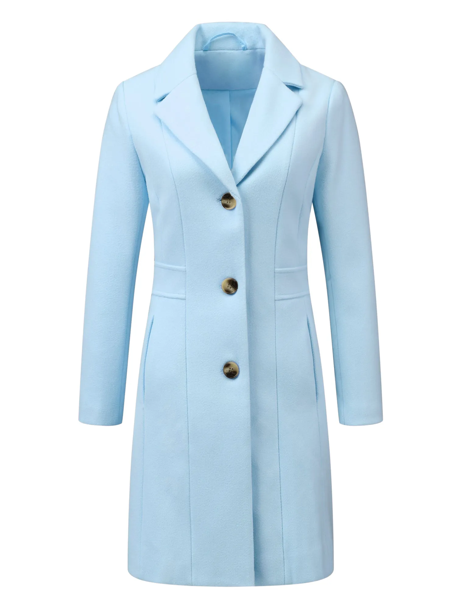 Single Breasted Notched Lapel Outerwear Winter Coats