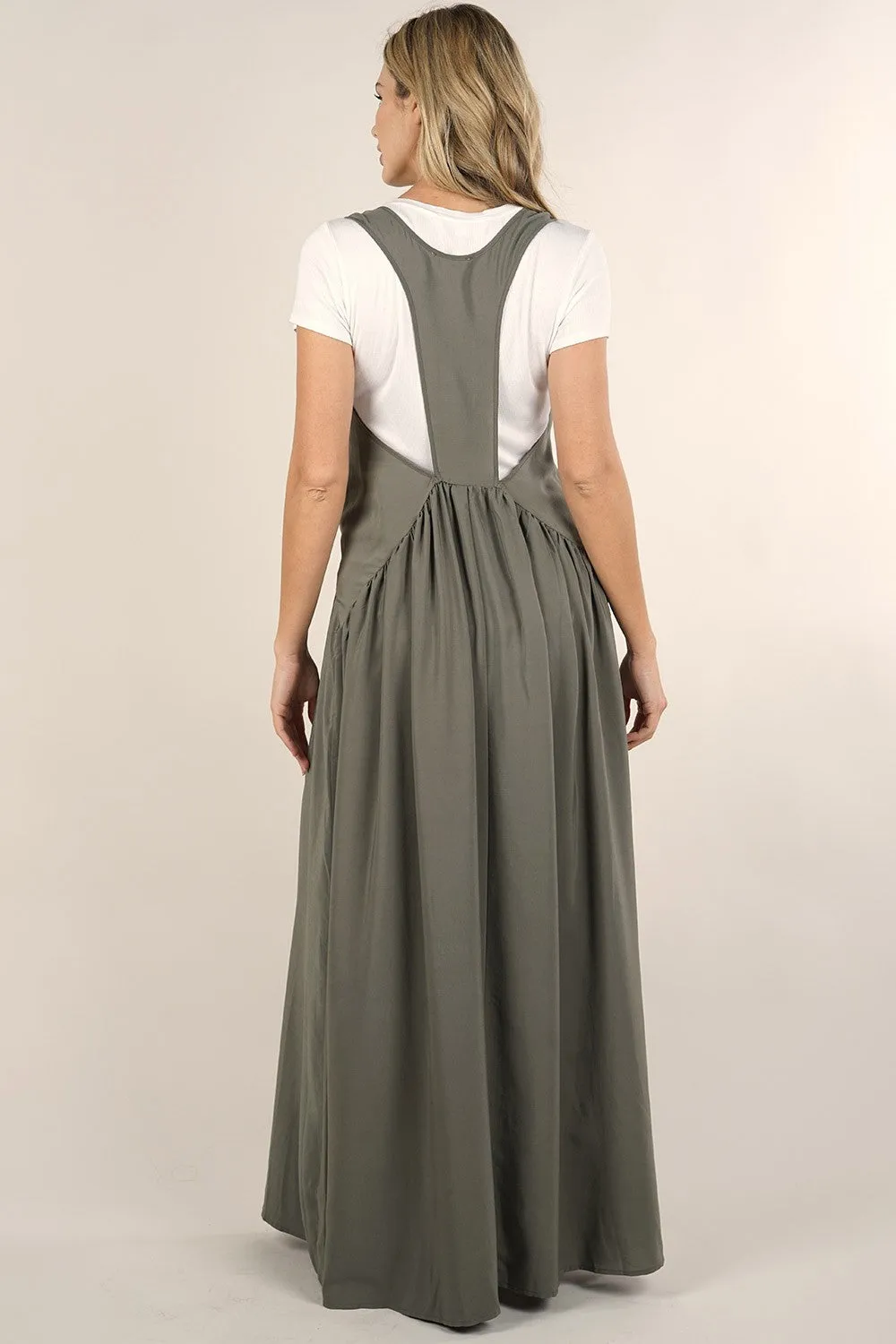 Sleeveless Racer Back Tiered Maxi Dress