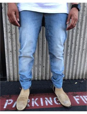 Slim-Straight Blue Fade Stretch Jeans