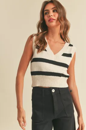 Stripe Knitted Vest Top