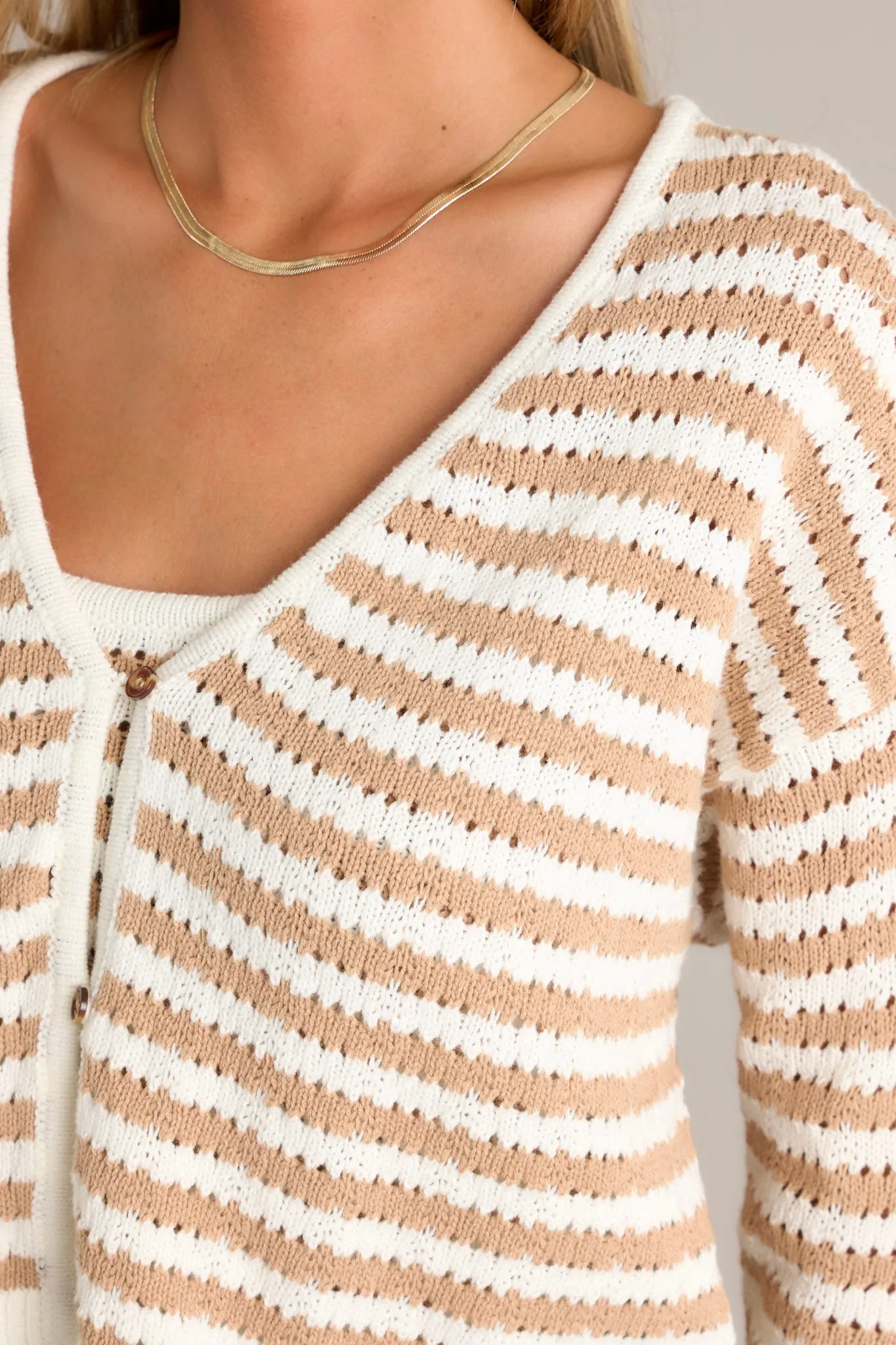 Sweet Serendipity Tan Long Sleeve Knit Cardigan