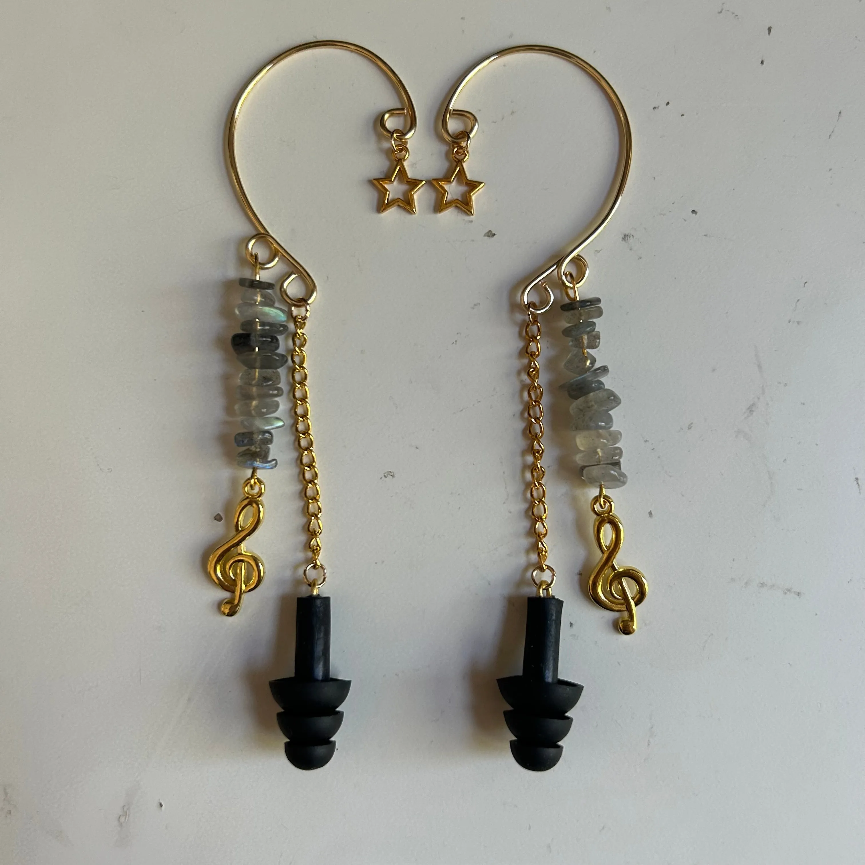 Treble Clef Earplug Ear Cuffs (Gold)
