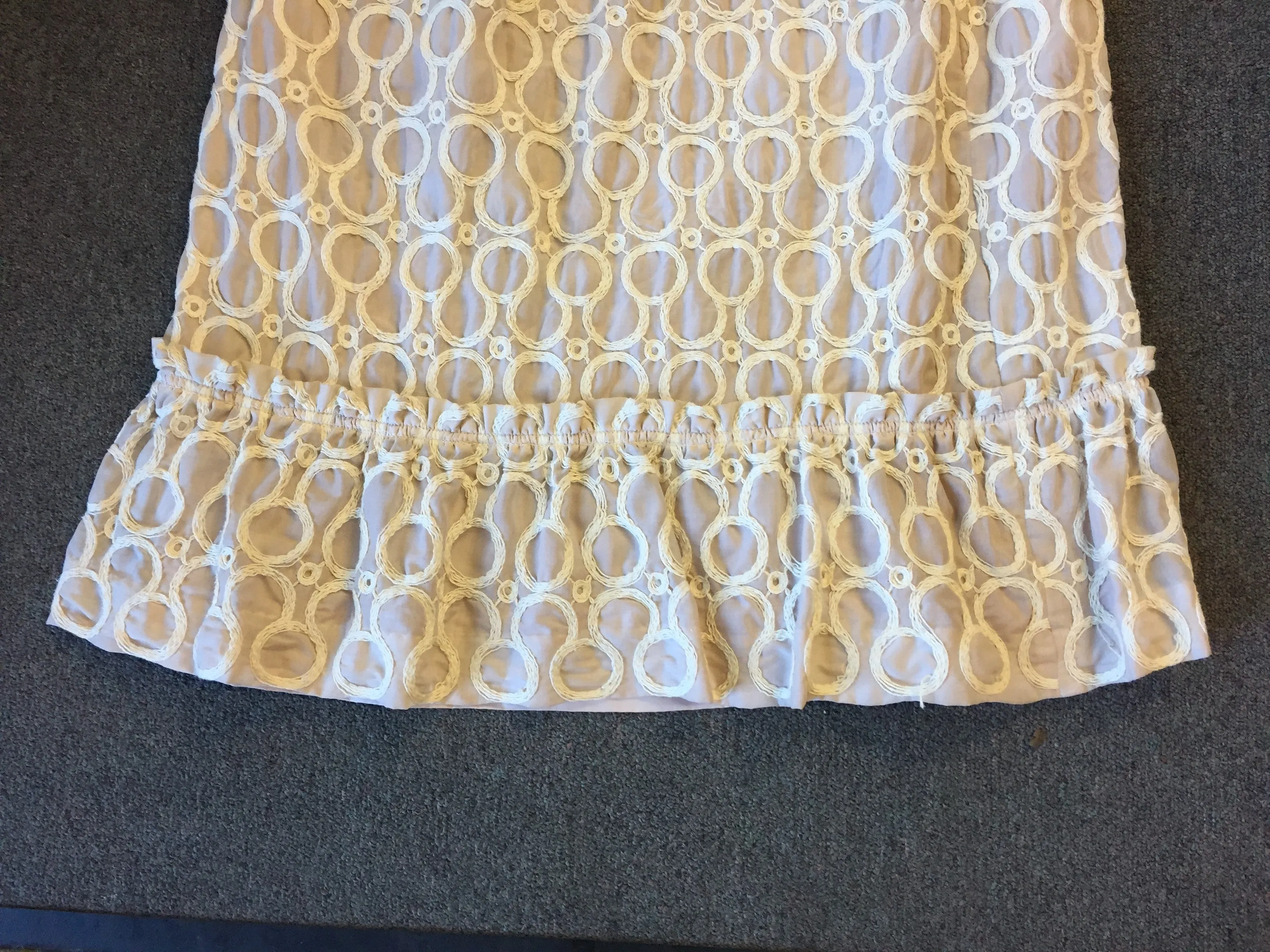 Vintage 1970's Bonwit Teller Circle Patterned Pinkish Beige Pencil Skirt Retro Fashion