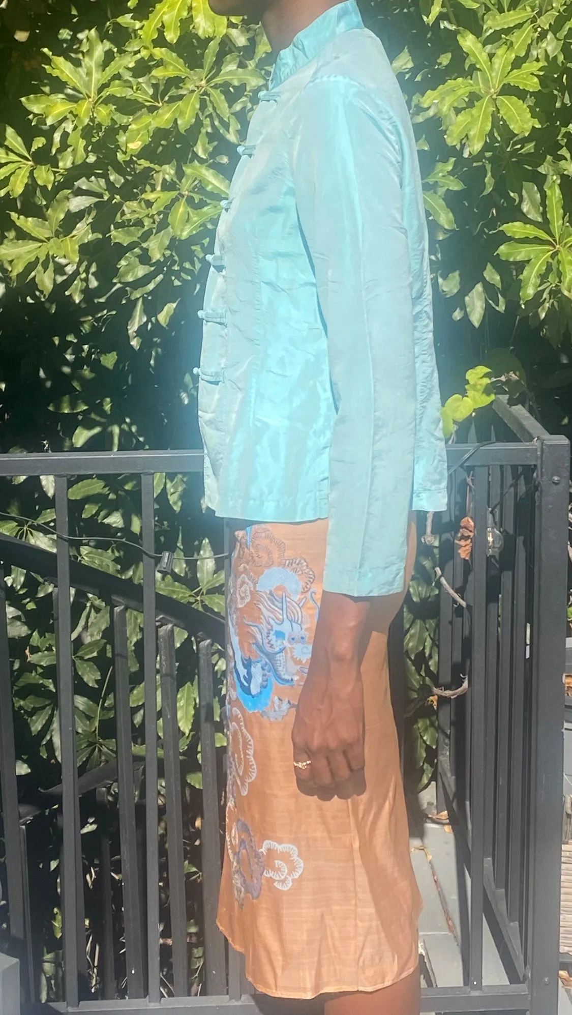 Vintage Dosa Embroidered Dragon Skirt