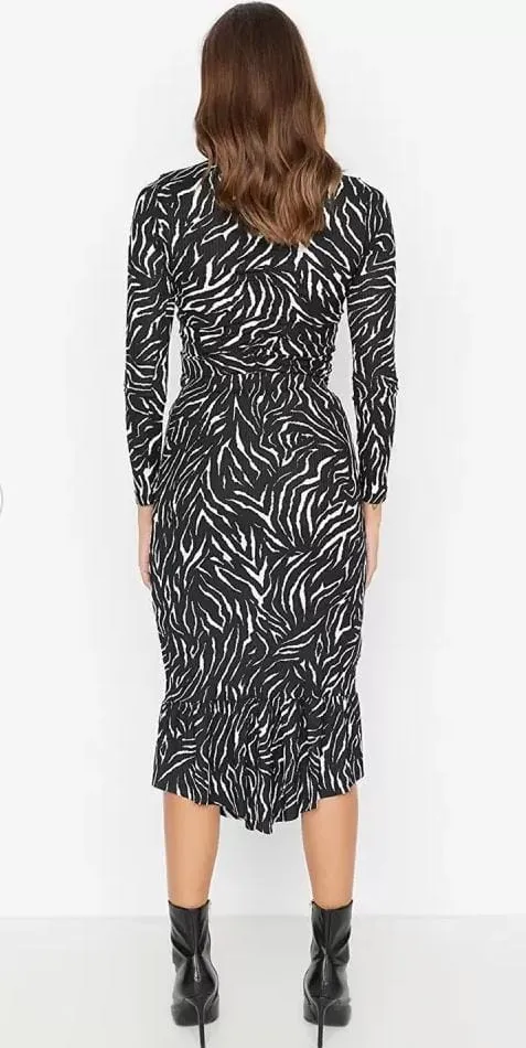 Women's Black Printed Pencil-Fit Skirt  S1832047